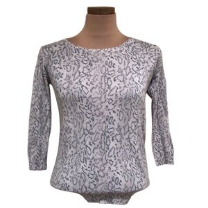 Joie Sweater Size XS Cream Beige Reptile Snake Skin Print